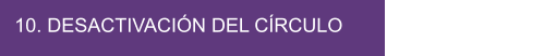 10. DESACTIVACIÓN DEL CÍRCULO